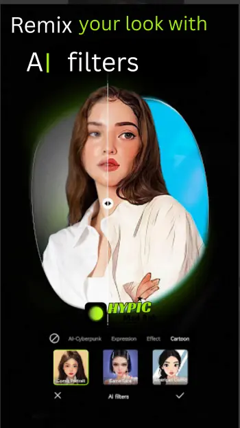 Hypic AI filters preview screenshot