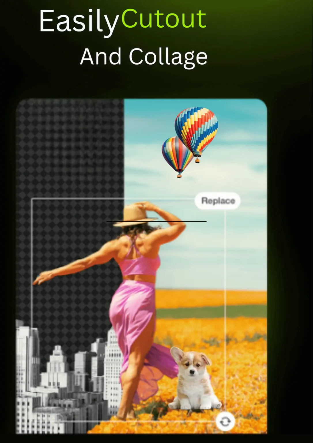 Hypic cutout and collage editing feature screenshot