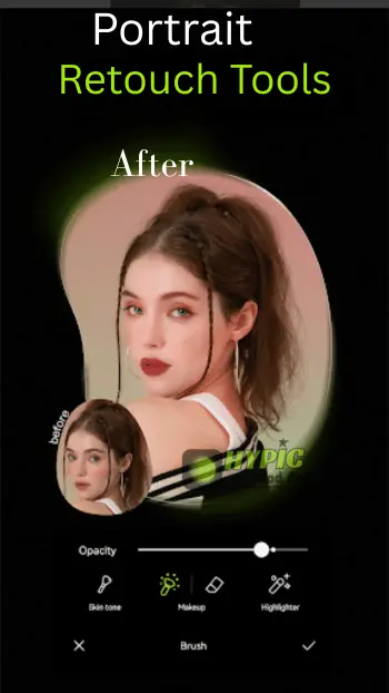 Hypic portrait retouch tools screenshot